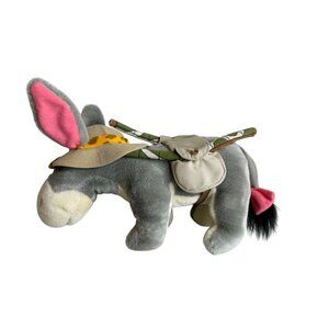Vintage 90s Disney World Eeyore Winnie The Pooh Plush With Safari Hat & Saddleba